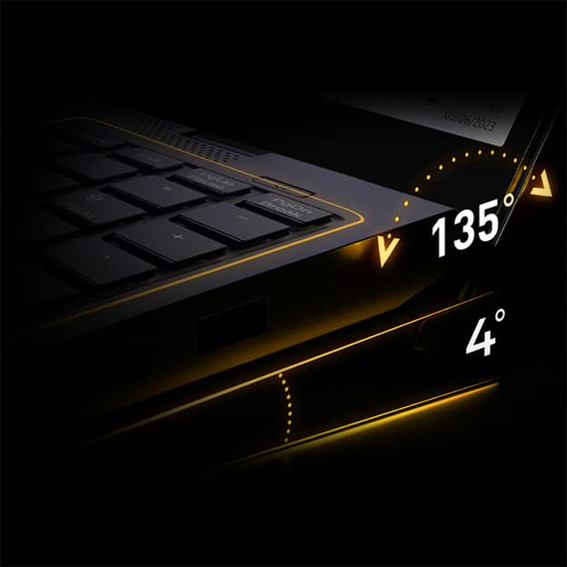 135 graus de abertura da tampa