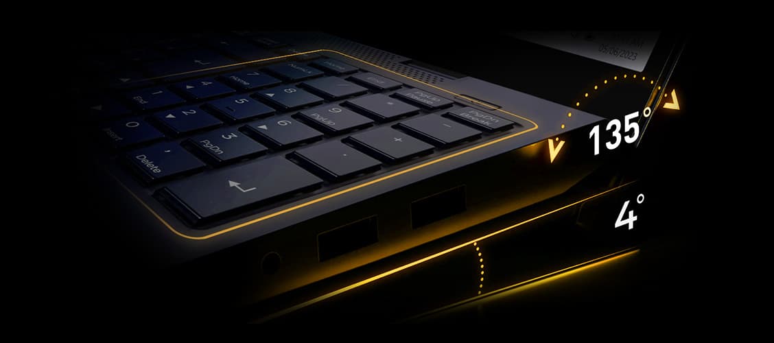 135 graus de abertura da tampa