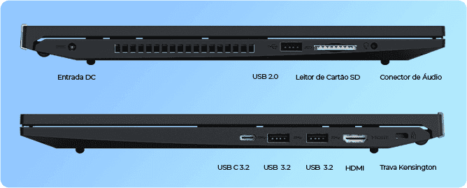 Notebook Positivo Vision R15M AMD® Ryzen 7-5825U Linux 16GB RAM